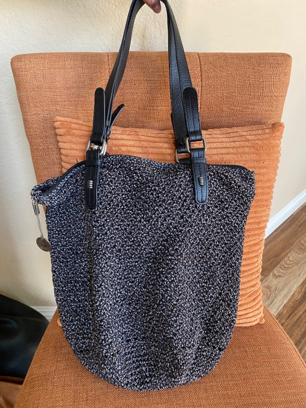 The Sak Sequoia Crochet Hobo Bag - Urban Static Black & Gray - Picture 3 of 3